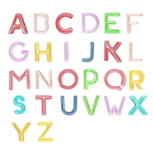 shangjia Büroklammern aus Metall,Set mit 26 Metall-Alphabet-Lesezeichen für Kinder - Multifunktionale Büroklammern für Testpapiere, Rechnungen, Sammelalben, dekorative Schreibwaren von shangjia