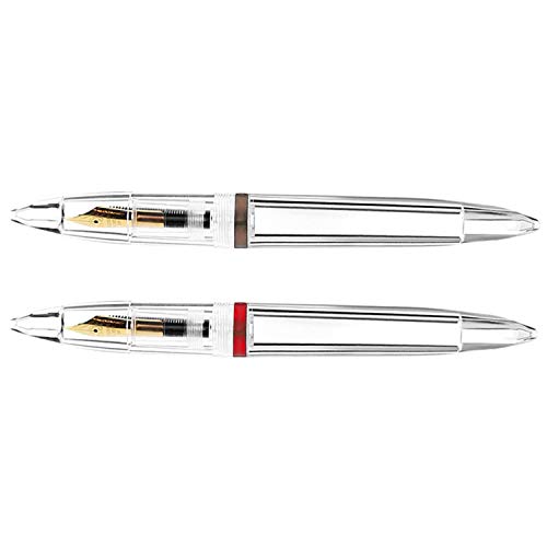 shanpu Füllfederhalter mit Pipette, 0,5 mm, hohe Kapazität, transparent, für Büro, Schule, und Rot, 2 Stück shanpu Füllfederhalter mit Pipette, 0,5 mm, hohe Kapazität, transparent, für Büro, Schule, und Rot, 2 Stück von shanpu