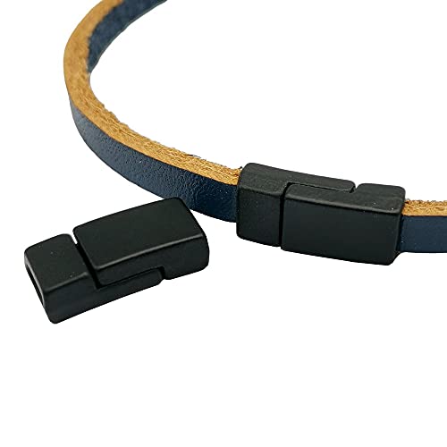 Flache Magnetverschlüsse für Schmuckherstellung, Lederband, Kleber in 5 x 2 mm Innengröße, mattschwarz, 10 Stück Flache Magnetverschlüsse für Schmuckherstellung, Lederband, Kleber in 5 x 2 mm Innengröße, mattschwarz, 10 Stück von shapesbyX