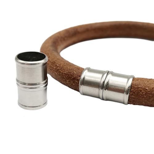ShapesbyX 5 Stück 10 mm innere Edelstahl-Magnetverschlüsse für Armbandherstellung, Bambus-Form, Kordelende von shapesbyX