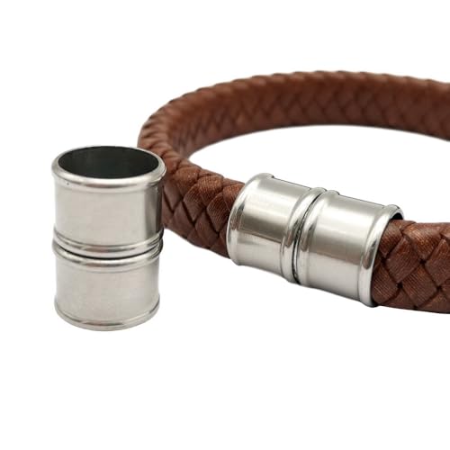 ShapesbyX 5 Stück 12 mm Innenloch Edelstahl Magnetverschlüsse für Armbandherstellung Bambusform Kordelende von shapesbyX