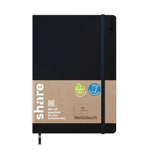Share 4-0014001 Notizbuch blanko Schwarz Anzahl der Blätter: 192 DIN A5 von share