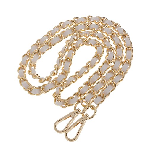 sharprepublic 120cm Leder Taschenkette Taschengurt Schulterriemen Metall Strap Schultergurt Tragegurt für Damen Taschen Handtaschen - Gold + Weiß sharprepublic 120cm Leder Taschenkette Taschengurt Schulterriemen Metall Strap Schultergurt Tragegurt für Damen Taschen Handtaschen - Gold + Weiß von sharprepublic