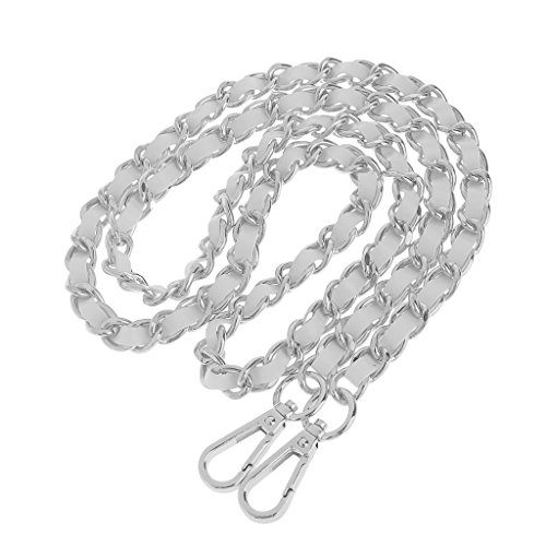 sharprepublic 120cm Leder Taschenkette Taschengurt Schulterriemen Metall Strap Schultergurt Tragegurt für Damen Taschen Handtaschen - Silber + Weiß sharprepublic 120cm Leder Taschenkette Taschengurt Schulterriemen Metall Strap Schultergurt Tragegurt für Damen Taschen Handtaschen - Silber + Weiß von sharprepublic