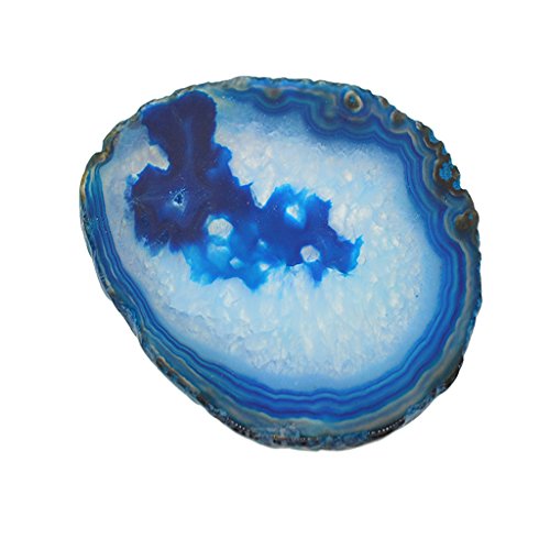 sharprepublic Edelstein Charms/Anhänger/Runde Hängende Ornamente/Verzierungen/Natürliche Achatscheiben/Drink Coaster/Cup Mat/Schmuck Display Pad - Navy blau, 80-100mm von sharprepublic