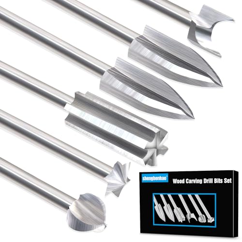 Holzschnitzwerkzeuge 6 Stück, HSS-Gravierwerkzeug, Bohrerzubehör für Rotationswerkzeuge, 1/8“ Schaft, universelle Passform für Rotationswerkzeuge für DIY Schnitzen Bohren Mikroskulptur Holzschnitzwerkzeuge 6 Stück, HSS-Gravierwerkzeug, Bohrerzubehör für Rotationswerkzeuge, 1/8“ Schaft, universelle Passform für Rotationswerkzeuge für DIY Schnitzen Bohren Mikroskulptur von shengbenhao