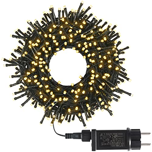 200 LED Weihnachtslichterkette,GS-zertifiziert, Steckdose, 8 Modi LED Lichterketten für Weihnachtsfeier Hochzeit Garten Baum Dekoration, Innen-/Außenbereich (Warmweiß) von shenkey