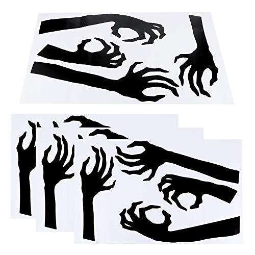 shenruifa 4 Set Horror Halloween Dekorative Wandaufkleber Abziehbild für Wohnzimmer Schlafzimmer Partyzubehör von shenruifa