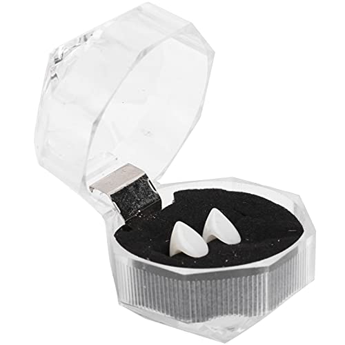 shenruifa Halloween Falsche Zähne Cosplay Requisiten mit Zähnenkleber für Halloween -Kostümparty (1,3 cm Zahnersatz + weißer Granulat Zahnkleber) von shenruifa