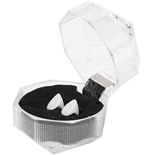 shenruifa Halloween Falsche Zähne Cosplay Requisiten mit Zähnenkleber für Halloween -Kostümparty (1,5 cm Zahnersatz + weißer Granulat Zahnkleber) von shenruifa