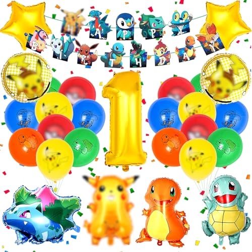 Folienballon Set, Anime Luftballons,Kindergeburtstag Deko, Cartoon Thema Ballons für Kinder Geburtstag Party, geburtstag deko mädchen und Jungen (1) von shinesky