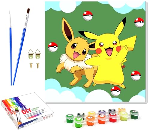 shinesky Malen Nach Zahlen Für Kinder Mädchen Und jungen,DIY Handgemalt Ölgemälde Kit,Malen nach Zahlen Anime,Malen nach Zahlen ab 6 7 8+ Jahre Mädchen Und jungen 20 x 20cm,Geschenk für Kinder (EE) von shinesky