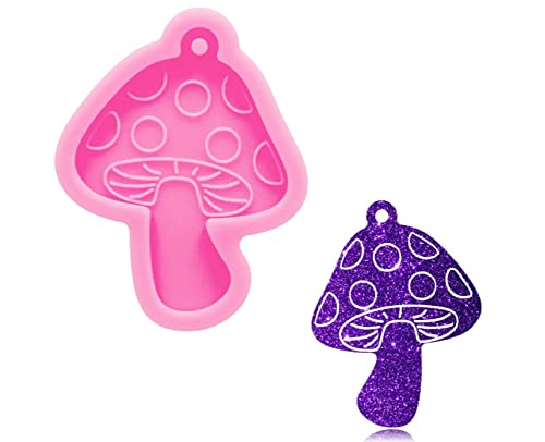 Pilz-Silikonharz-Schlüsselanhänger-Form, niedliche Pilzform, Expoy-Harzgussform für Schmuck- und Schlüsselanhängerherstellung, kreative Harzanhänger, ideales Geschenk, Basteln von shining queen
