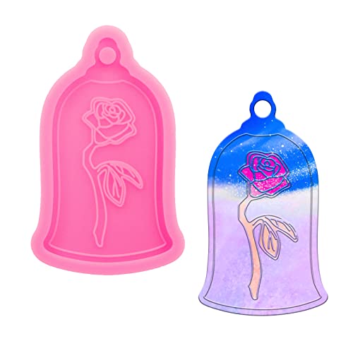 SHINING QUEEN Silikonharz-Form mit einer Rosenform, Schlüsselanhänger-Form, Expoy-Harzgussform für Schmuckherstellung, handgefertigt, Anhänger, ideales Geschenk, Handwerk von shining queen