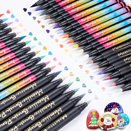 Acrylstifte Marker Stifte 36 Farben Acrylstifte für Steine Bemalen Wasserfest Multimarker Acrylmarker mit 12 Metallic Stifte für Holz, Rock, Glas, Papier, Keramik, Ostern Deko, Geschenkekarte Acrylstifte Marker Stifte 36 Farben Acrylstifte für Steine Bemalen Wasserfest Multimarker Acrylmarker mit 12 Metallic Stifte für Holz, Rock, Glas, Papier, Keramik, Ostern Deko, Geschenkekarte von shirylzee