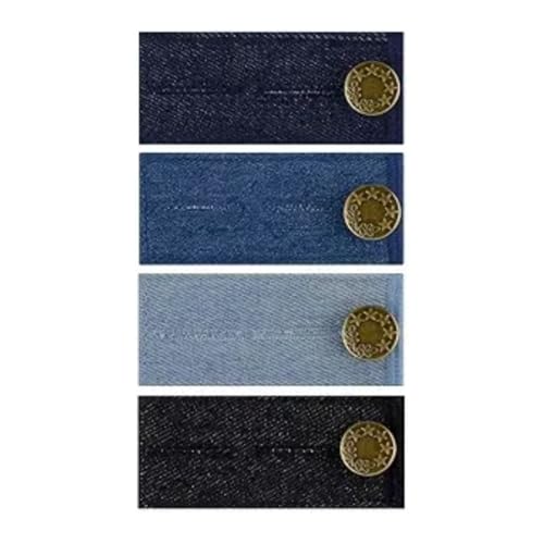 Jeans-Taillenverlängerung, elastische Knopfverlängerung für Hosen, verstellbare Bundverlängerung mit Metallknopf, für Damen, Herren, Hosen, Jeans, Hosen, Rock, 4 Stück Jeans-Taillenverlängerung, elastische Knopfverlängerung für Hosen, verstellbare Bundverlängerung mit Metallknopf, für Damen, Herren, Hosen, Jeans, Hosen, Rock, 4 Stück von shishiruyizhong