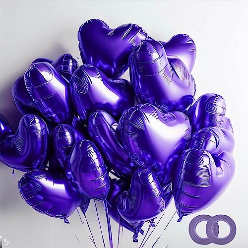 20 Stück 45CM Herzballons,Herz Folienballon, Herzform Heliumballons für Party,Geburtstag,Valentinstag, Hochzeit, Verlobung,Muttertag Dekoration(Lila) von shixpiov