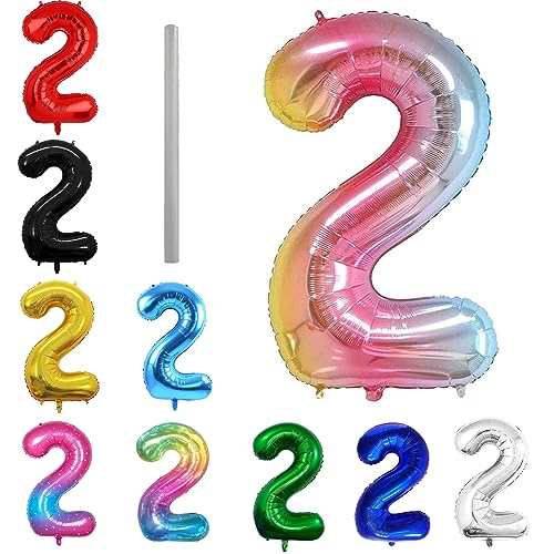 Geburtstag zahlen Luftballon 2 jahre-Farbverlauf XXL Jumbo Folienballon 40 Zoll – 101 cm Luftballons 2 Geburtstag Junge Mädchen Babyparty Geburtstagsdeko Jubiläumsparty Dekoration Geburtstag zahlen Luftballon 2 jahre-Farbverlauf XXL Jumbo Folienballon 40 Zoll – 101 cm Luftballons 2 Geburtstag Junge Mädchen Babyparty Geburtstagsdeko Jubiläumsparty Dekoration von shixpiov