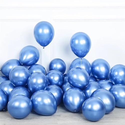 Luftballons Blau,100 Stück 12zoll/30cm Metallic Luftballons Geburtstag Für Geburtstag Hochzeit Party Deko von shixpiov
