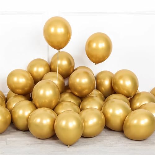 Luftballons Gold,100 Stück 12zoll/30cm Metallic Luftballons Geburtstag Für Geburtstag Hochzeit Party Deko von shixpiov