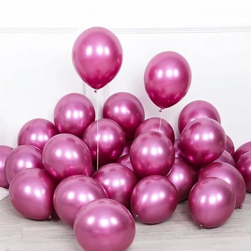 Luftballons Heißes Rosa,100 Stück 12zoll/30cm Metallic Luftballons Geburtstag Für Geburtstag Hochzeit Party Deko von shixpiov
