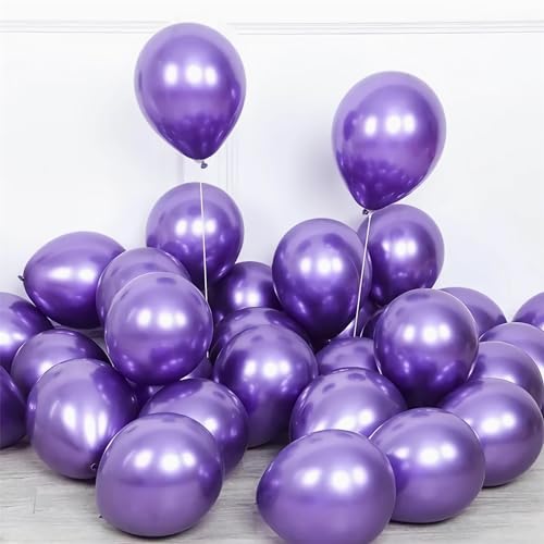 Luftballons Lila,100 Stück 12zoll/30cm Metallic Luftballons Geburtstag Für Geburtstag Hochzeit Party Deko von shixpiov