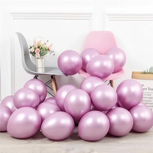 Luftballons Perle Lila,100 Stück 12zoll/30cm Metallic Luftballons Geburtstag Für Geburtstag Hochzeit Party Deko von shixpiov