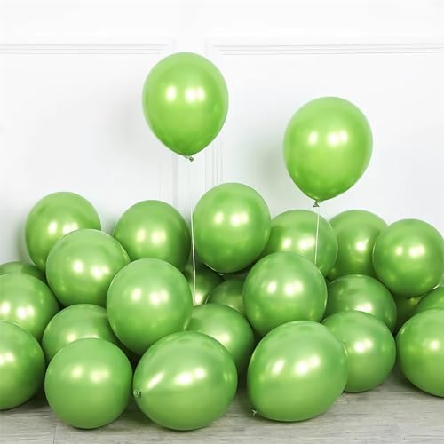 Luftballons Perlgrün,100 Stück 12zoll/30cm Metallic Luftballons Geburtstag Für Geburtstag Hochzeit Party Deko von shixpiov