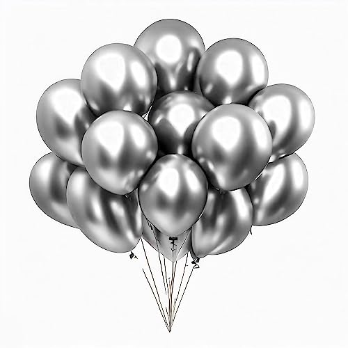Luftballons Silber,100 Stück 12zoll/30cm Metallic Luftballons Geburtstag Für Geburtstag Hochzeit Party Deko von shixpiov