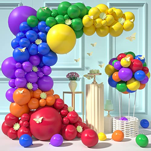 105 Stück Regenbogen Ballon Girlande kit - 40/30/25/12.5 cm Luftballon Girlande Unterschied Größe Hight Quality Latex Luftballons für Graduierung,Geburtstag Hochzeit, Baby Dusche Party Deko von shixpiov