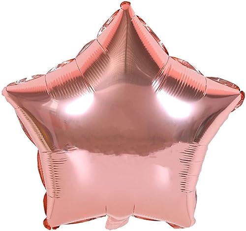 20 Stück 18Zoll/45CM Folienballon, Heliumballons für Party,Geburtstag,Valentinstag, Hochzeit, Verlobung,Muttertag Dekoration (Rosegold Stern) von shixpiov