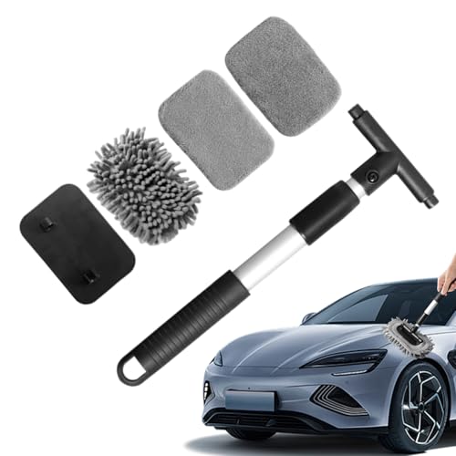 Auto-Glasreiniger-Werkzeug, ausziehbare Fensterbürste, Windschutzscheiben-Wartungs-Staubwedel, langer Griff, mühelose Reinigung, hervorragend für Autos, Duschen und Zuhause von shjxi