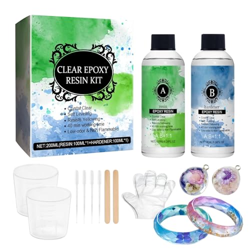 Epoxy Harz 2X85g - Kristallklar Epoxidharz Set Gegen Vergilbung Selbstnivellierend Hochglanz - Für Schmuck Reparatur Kunst Handwerk Epoxy Harz 2X85g - Kristallklar Epoxidharz Set Gegen Vergilbung Selbstnivellierend Hochglanz - Für Schmuck Reparatur Kunst Handwerk von shjxi