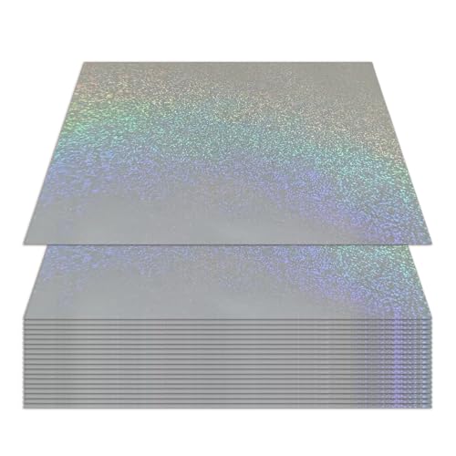 Glitzer Laminierfolien | A4 Holografisches Dekorpapier Regenbogen Overlay,20 Blätter Selbstklebefolie Leicht Schneidbar Für Bastelunterlagen Geschenkpapier Scrapbook von shjxi