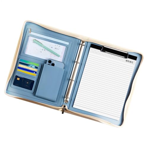 -Padfolio, Reise-Organizer-Tasche für Tablet, Business-Folio-Organizer mit A4-Notizblock, Lebenslauf-Ordner, A4-Dokumentenmappe, Rechtsblock-Padfolio für Männer und Frauen von shjxi