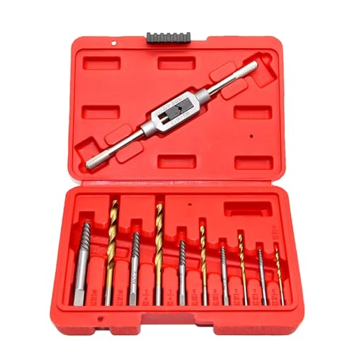 Screw Extractor Drill Kit, 11 Piece Easy Out Bit Set, High Strength Tap Remover Tools, Multi Purpose Broken Bolt, for Repairs, Workshop, Home Projects 7.72x5.43 Inches Screw Extractor Drill Kit, 11 Piece Easy Out Bit Set, High Strength Tap Remover Tools, Multi Purpose Broken Bolt, for Repairs, Workshop, Home Projects 7.72x5.43 Inches von shjxi