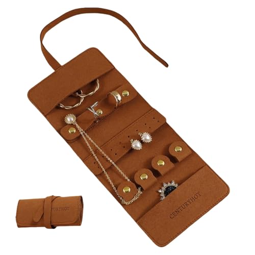 Tragbarer Schmuck-Organizer, Reise-Schmuckkoffer, kompakte Schmuckaufbewahrung, Reisezubehör, Ringhalter, Rolle, Ohrring-Aufbewahrungsbox, Schmuckrolle mit Haken, Schmuckschatulle für Armbänder und Tragbarer Schmuck-Organizer, Reise-Schmuckkoffer, kompakte Schmuckaufbewahrung, Reisezubehör, Ringhalter, Rolle, Ohrring-Aufbewahrungsbox, Schmuckrolle mit Haken, Schmuckschatulle für Armbänder und von shjxi