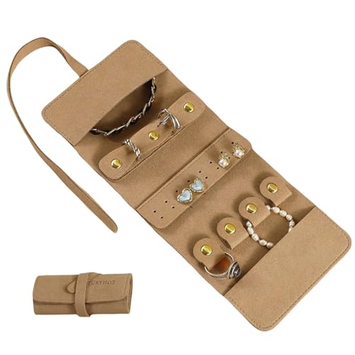 Tragbarer Schmuck-Organizer, Reise-Schmuckkoffer, kompakte Schmuckaufbewahrung, Reisezubehör, Ringhalter, Rolle, Ohrring-Aufbewahrungsbox, Schmuckrolle mit Haken, Schmuckschatulle für Armbänder und Tragbarer Schmuck-Organizer, Reise-Schmuckkoffer, kompakte Schmuckaufbewahrung, Reisezubehör, Ringhalter, Rolle, Ohrring-Aufbewahrungsbox, Schmuckrolle mit Haken, Schmuckschatulle für Armbänder und von shjxi