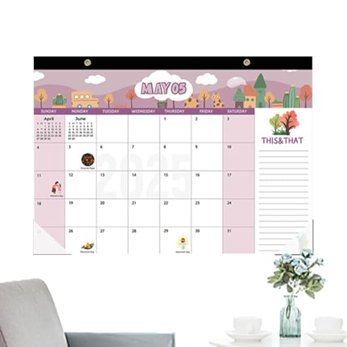 Wandkalender 2024-2025, 18 Monats-Wandkalender 2024-2025 - Wandkalender mit Löchern, Monatskalender, Tischkalender von Juli 2024 - Dez. 2025 von shjxi