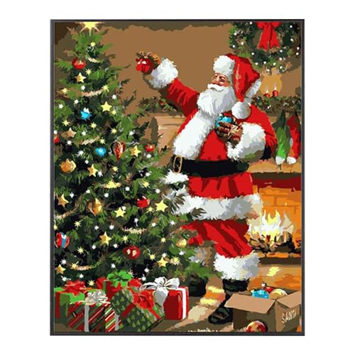 shjxi Digitale Ölgemälde-Sets, Malen nach Zahlen Weihnachtsmann, Frohe Weihnachten Leinwand Kunst Gemälde, 15,75 x 19,69 Zoll großes Ölgemälde-Malen-nach-Zahlen-Set für die Wanddekoration zu Hause shjxi Digitale Ölgemälde-Sets, Malen nach Zahlen Weihnachtsmann, Frohe Weihnachten Leinwand Kunst Gemälde, 15,75 x 19,69 Zoll großes Ölgemälde-Malen-nach-Zahlen-Set für die Wanddekoration zu Hause von shjxi