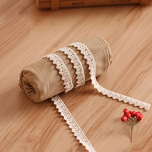 10 Meter Vintage Spitzenband Beige Spitzenborte Häkel-Borte Spitze Nähen Spitzenbordüre Geschenkbox Deko (Beige) von showll