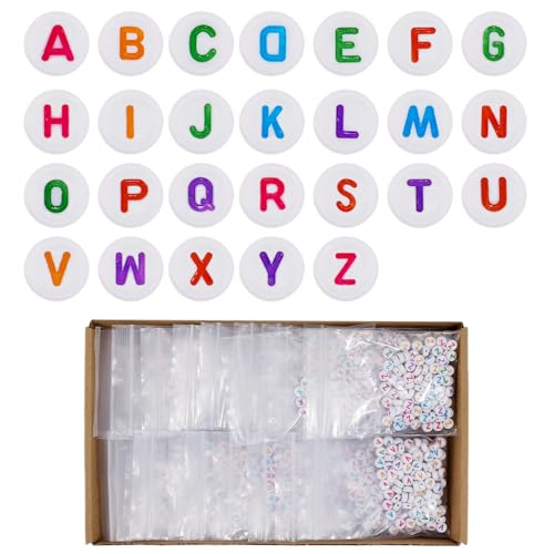 SHOWLL 2600 Stück Farbe Alphabet Perlen Für Armbänder Buchstaben, 7 Mm Acryl Rund Buchstabenperlen Für Armbänder, Letter Beads Perlen Buchstaben Für Armbänder Buchstaben Perlen Set SHOWLL 2600 Stück Farbe Alphabet Perlen Für Armbänder Buchstaben, 7 Mm Acryl Rund Buchstabenperlen Für Armbänder, Letter Beads Perlen Buchstaben Für Armbänder Buchstaben Perlen Set von showll