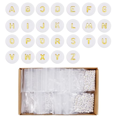 SHOWLL 2600 Stück Goldene Alphabet Perlen Für Armbänder Buchstaben, 7 Mm Acryl Rund Buchstabenperlen Für Armbänder, Letter Beads Perlen Buchstaben Für Armbänder Buchstaben Perlen Set SHOWLL 2600 Stück Goldene Alphabet Perlen Für Armbänder Buchstaben, 7 Mm Acryl Rund Buchstabenperlen Für Armbänder, Letter Beads Perlen Buchstaben Für Armbänder Buchstaben Perlen Set von showll
