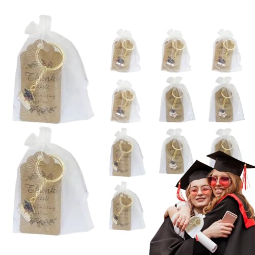 shpuuyy Abschluss Schlüsselanhänger, 2025 Abschlussdekoration Schlüsselanhänger, 12 Stück Schlüsselring Mit Dankeskarten Taschenanhänger Geschenkbeutel Füllung Für Schüler Studenten shpuuyy Abschluss Schlüsselanhänger, 2025 Abschlussdekoration Schlüsselanhänger, 12 Stück Schlüsselring Mit Dankeskarten Taschenanhänger Geschenkbeutel Füllung Für Schüler Studenten von shpuuyy