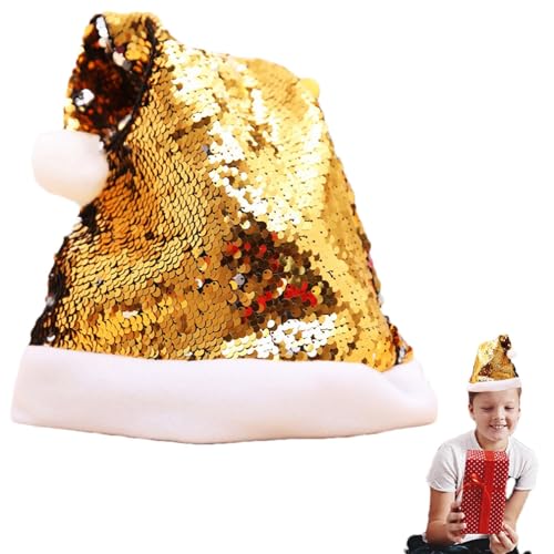 shpuuyy Glitzernde Weihnachtsmütze für Damen, doppelseitig, wendbar, Pailletten, Glitzer-Paillettenmütze, Weihnachtsmütze mit Pailletten, Weihnachtsmütze für Kinder und Erwachsene shpuuyy Glitzernde Weihnachtsmütze für Damen, doppelseitig, wendbar, Pailletten, Glitzer-Paillettenmütze, Weihnachtsmütze mit Pailletten, Weihnachtsmütze für Kinder und Erwachsene von shpuuyy