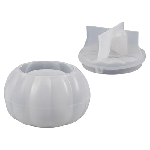 shpuuyy Kürbisbehälter Silikonform | Halloween-Silikonform für Gläser mit Deckel - Halloween-Kürbis-Epoxidharz-Gießformen, Kürbis-DIY-Gießform für Schmuck, Snack, Schokolade von shpuuyy