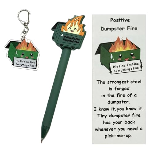 shpuuyy Kugelschreiber - Mülleimer Feuer Fun Stift Mit Schlüsselanhänger Und Lesezeichen - Tragbarer Stift Für Prüfungen Hausaufgaben Notizen Für Schüler Studenten shpuuyy Kugelschreiber - Mülleimer Feuer Fun Stift Mit Schlüsselanhänger Und Lesezeichen - Tragbarer Stift Für Prüfungen Hausaufgaben Notizen Für Schüler Studenten von shpuuyy