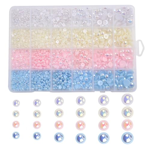 shpuuyy Perlen zum Basteln, halbrunde Perlen zur Dekoration, flache Rückseite, kleine Perlen für Handyhüllen, Dekoration, Friseursalon, Zuhause, Nägel von shpuuyy