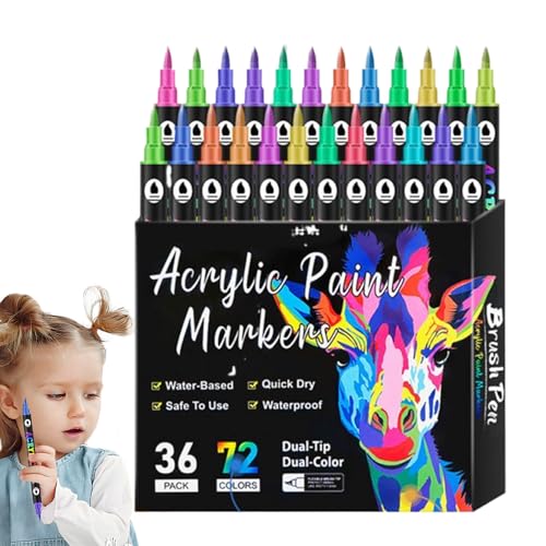 shuhauk Acrylstifte zum Malen, wasserfestes Keramikfarben-Set, Permanentmarker, Bastelbedarf, Zeichenwerkzeuge für Stein, Stoff, Papier, Leinwand, Keramik shuhauk Acrylstifte zum Malen, wasserfestes Keramikfarben-Set, Permanentmarker, Bastelbedarf, Zeichenwerkzeuge für Stein, Stoff, Papier, Leinwand, Keramik von shuhauk