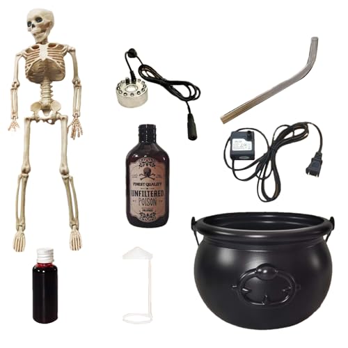 shuhauk Halloween- , schwimmendes Trank-Set mit Hexenkessel und Nebelmacher, saisonale gruselige Requisite, Party-Dekoration für Kaminsims, Hof, Innenbereich, Küche, Haus, Garten, Veranstaltungen von shuhauk